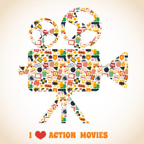 Action movie camera vector