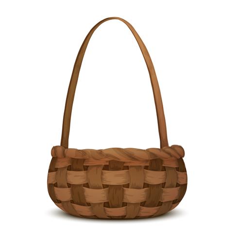 Wicker basket isolated vector