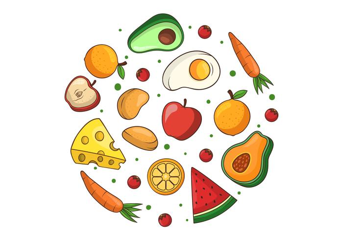 Clipart de comida saludable vector