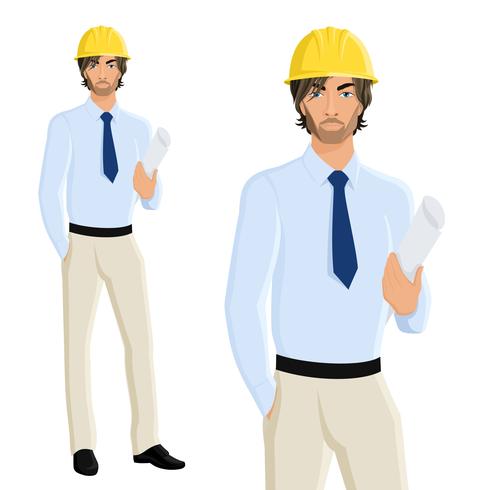 Man engineer portrait vector