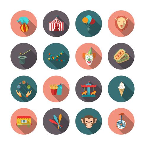 Set of Circus Flat Icons vector