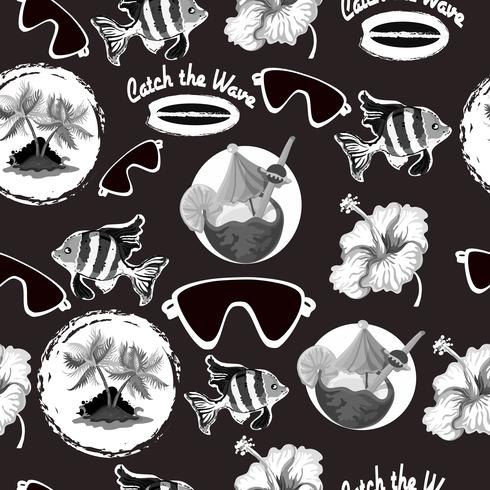 Surfing seamless background vector