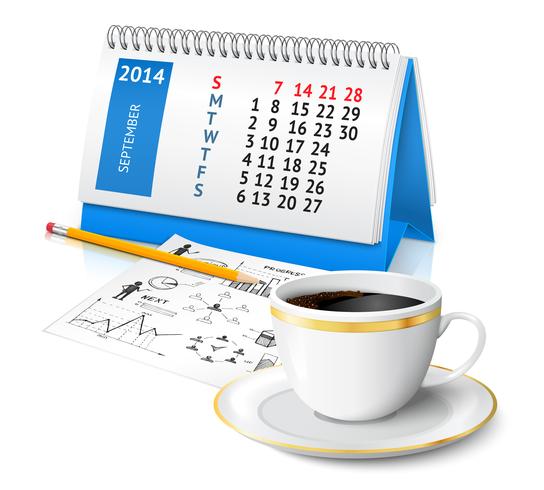 Calendar and business sketch vector