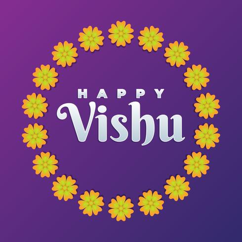 Vishukani Flower Frame For Vishu Festival vector