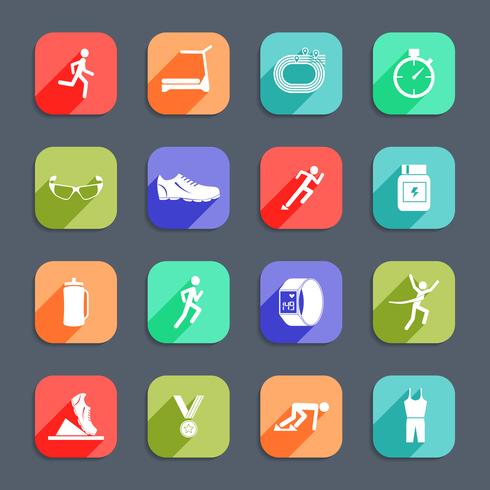 Running Icons Flat vector