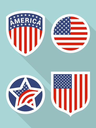 Increíble bandera americana set vector