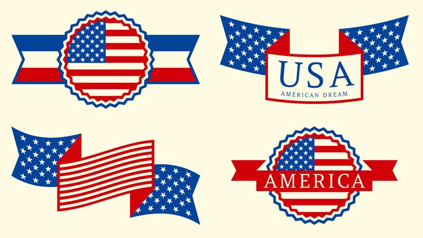 Amazing American Flag Set Vector	