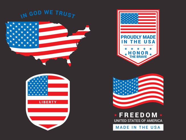 Amazing American Flag Set Vector