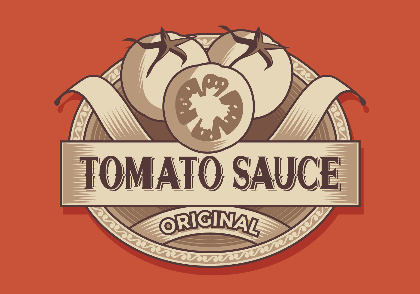 Tomato Sauce Retro Label Vector 463701 Vector Art at Vecteezy