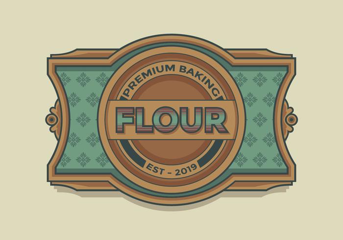 Premium Baking Flour Retro Label Vector