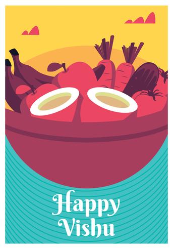 Happy Vishu vector Design