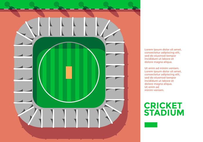 Cricket Stadium Top View Vector