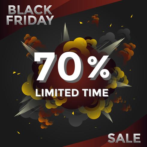 Explosión Black Friday Limited TIme Media Post Vector