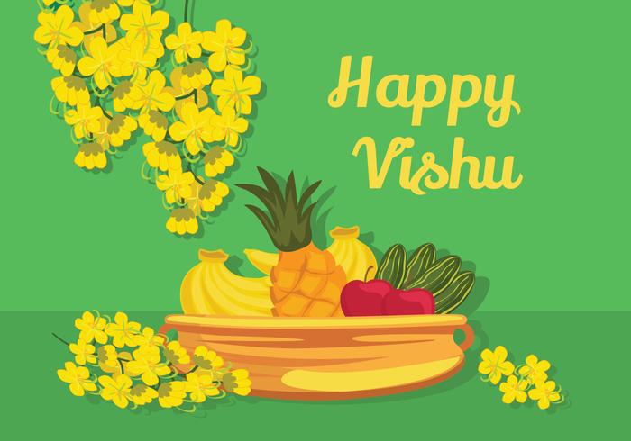 Feliz ilustración vectorial de Vishu vector