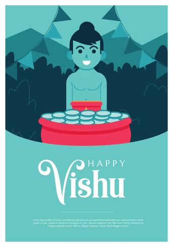 Vishu Poster Vector Design