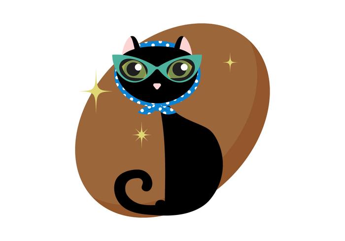 Ojo de gato retro vector