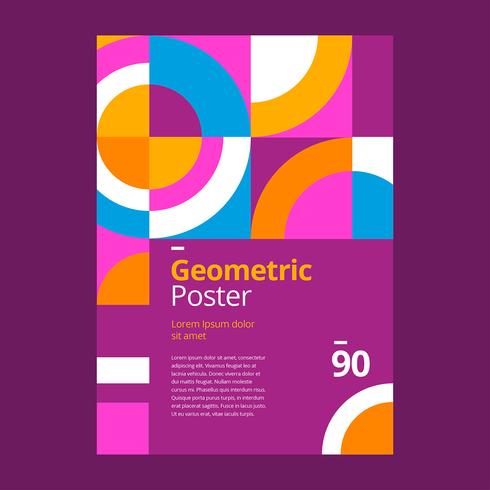 Geometric Poster Design Purple vector