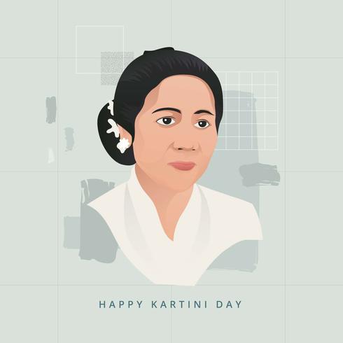 Dia de kartini vector