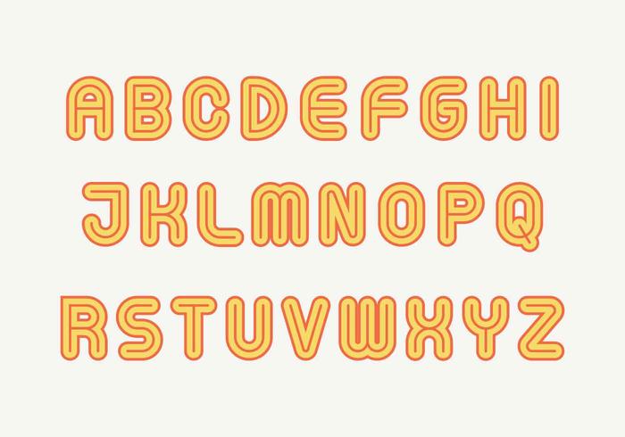 Retro Alphabet Vector