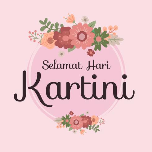 Dia de kartini vector