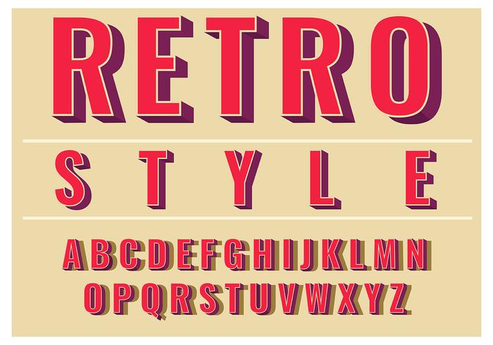 Retro Alphabet vector