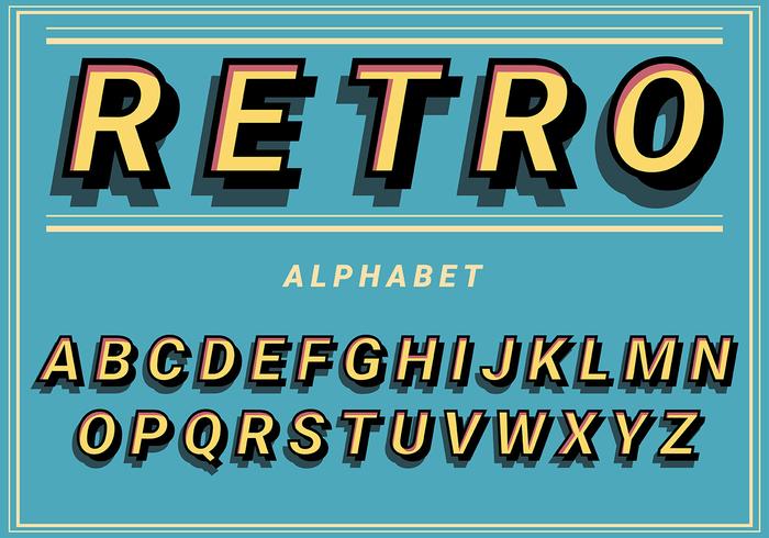 Alfabeto retro vector