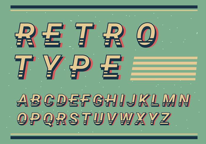 Alfabeto retro vector