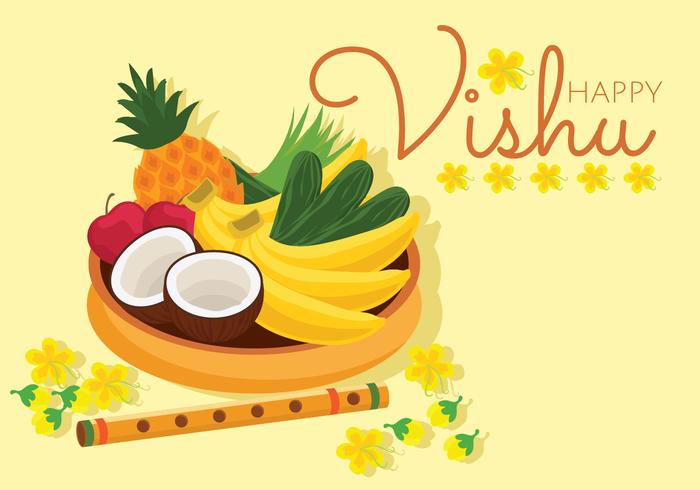 Tarjeta feliz del vector de Vishu