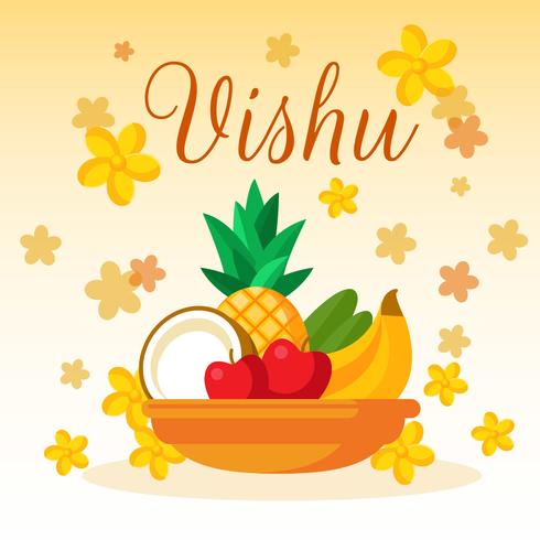 Vishu Flower Card Vector