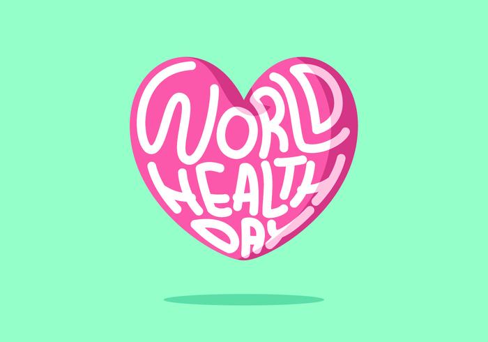 Vector de Día Mundial de la Salud de Pink Hearth