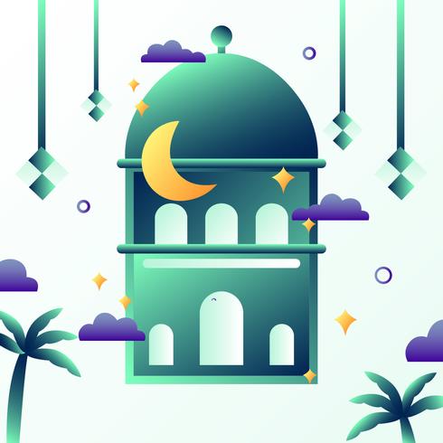 Gradient Eid Mubarak Bakcground Vector