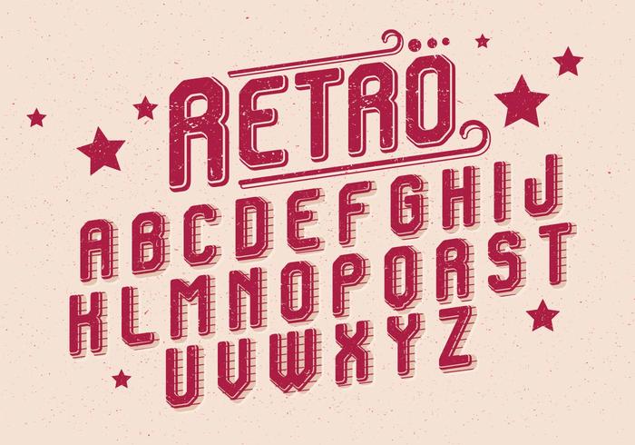 Retro Alphabet Vector