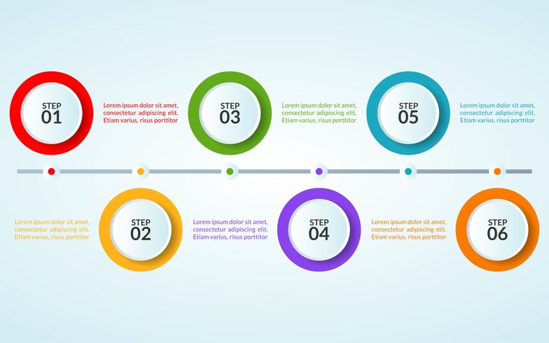 Infographic template of step or workflow diagram poster vector