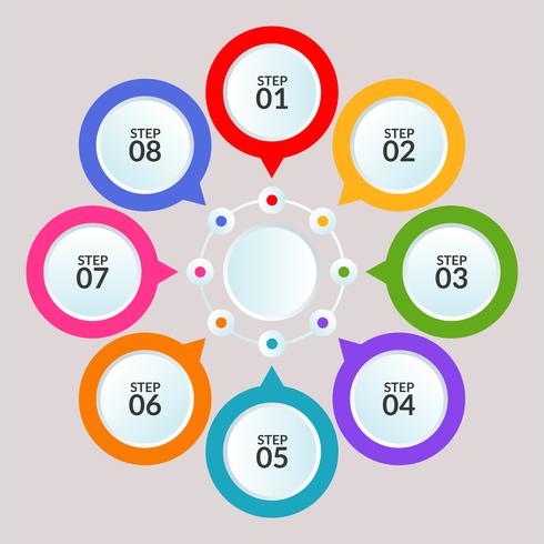 Infographic template of circle connection for use in workflow diagram poster vector