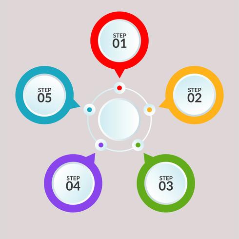 Infographic template of circle connection for use in workflow diagram poster vector