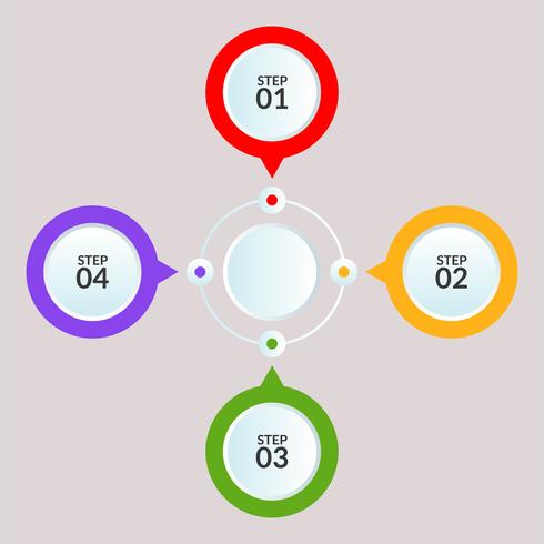 Infographic template of circle connection for use in workflow diagram poster vector