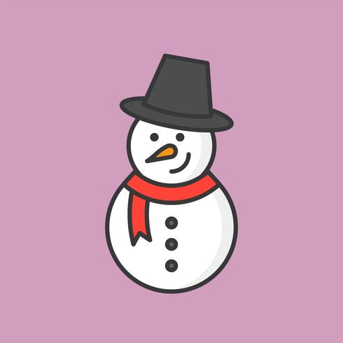 snowman, filled outline icon for Christmas theme vector