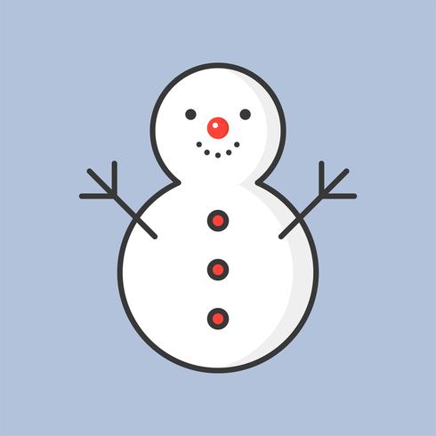 snowman, filled outline icon for Christmas theme vector