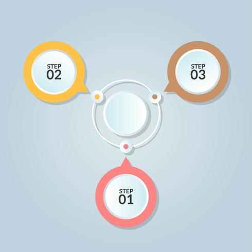 Infographic template of circle connection for use in workflow diagram poster vector