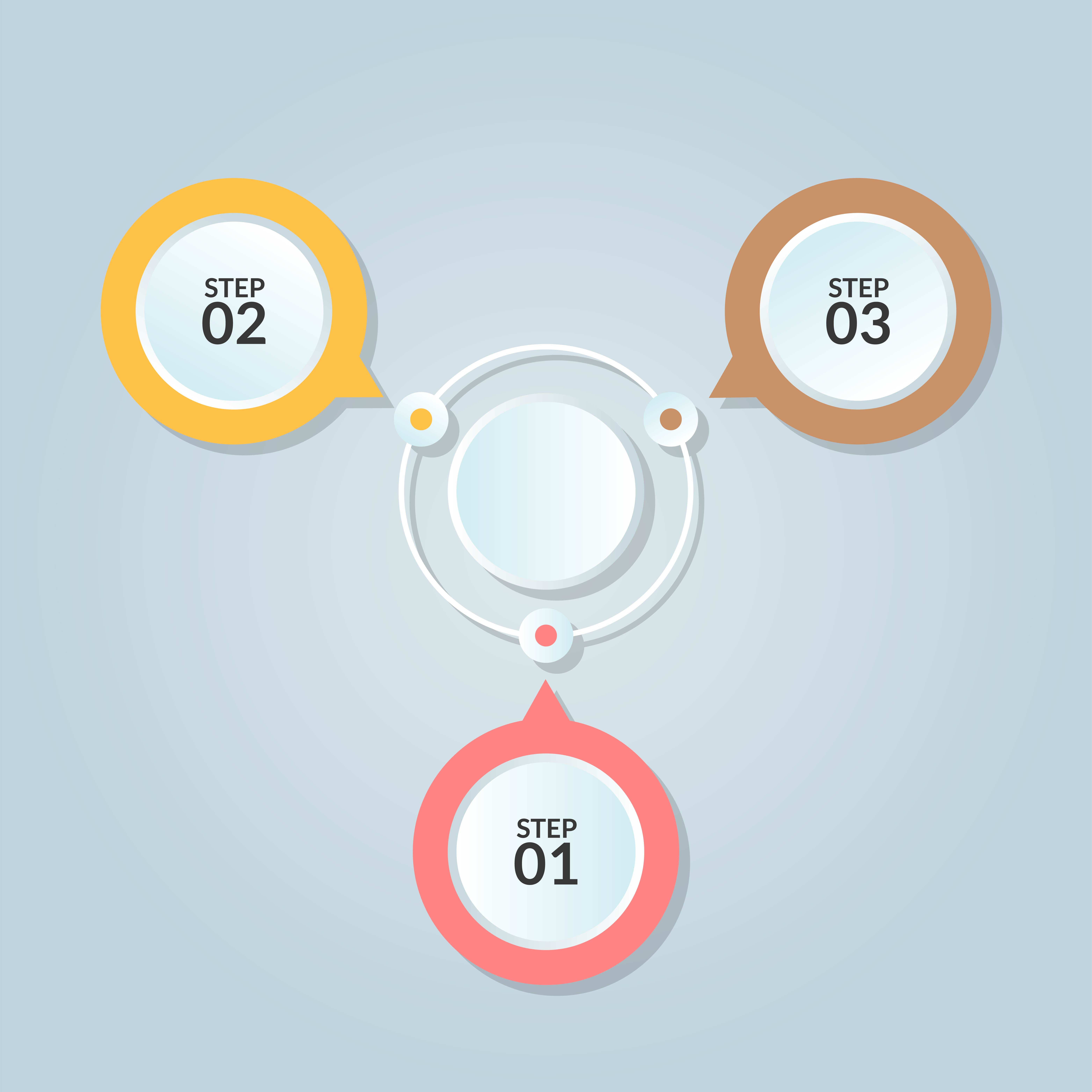 Infographic template of circle connection for use in workflow diagram