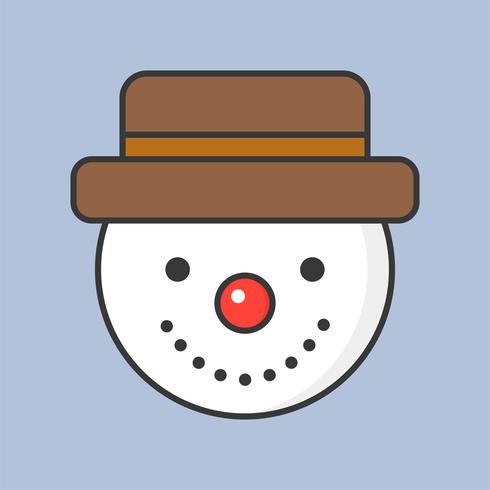 snowman, filled outline icon for Christmas theme vector