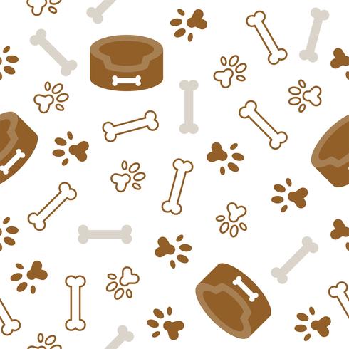 dog seamless pattern theme, bone, paw foot print for use as wallpaper or background vector