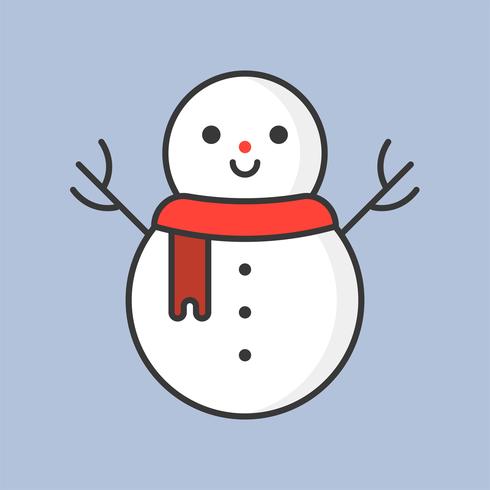 snowman, filled outline icon for Christmas theme vector