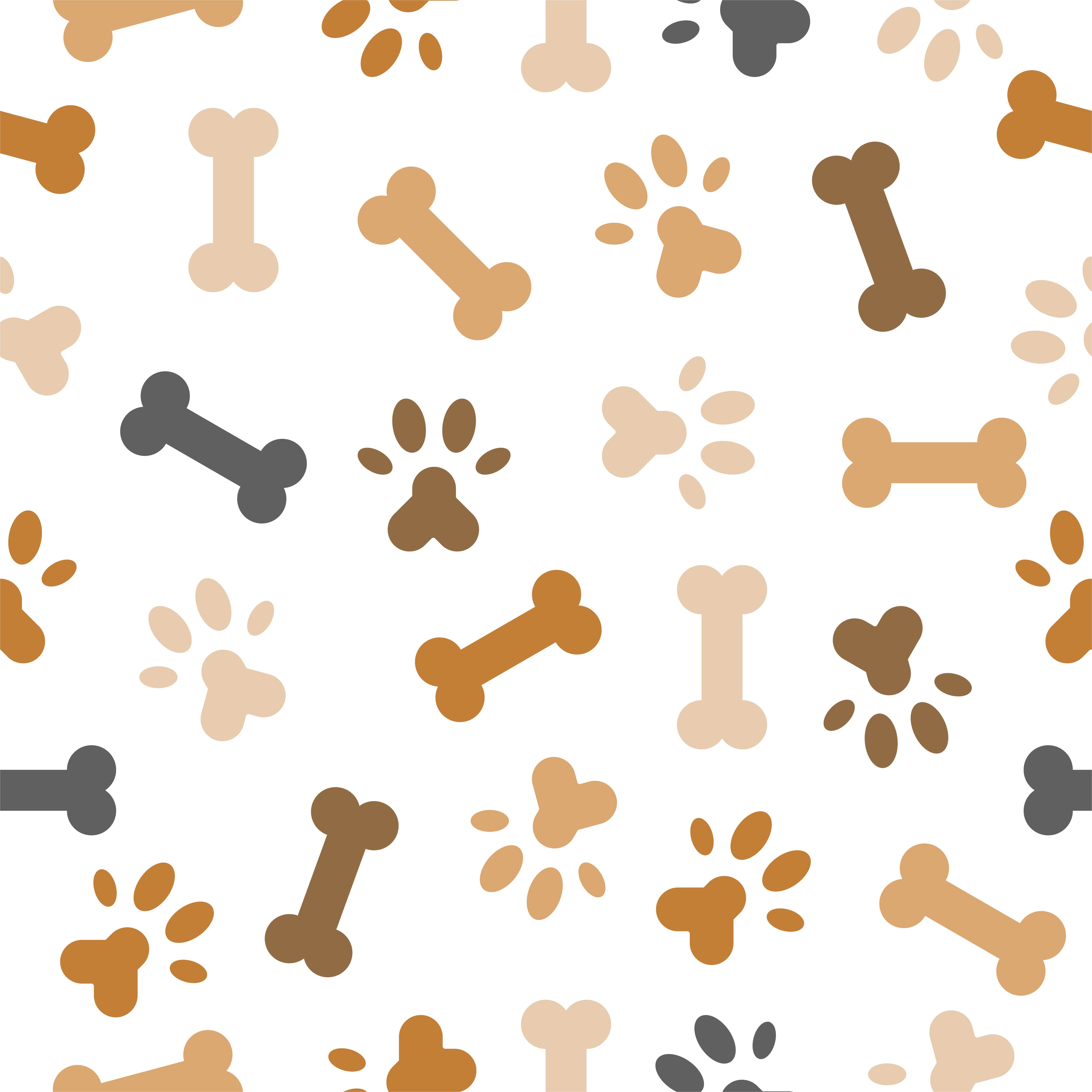 dog seamless pattern theme, bone, paw foot print for use as wallpaper