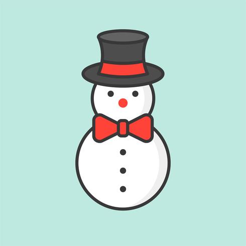 muñeco de nieve, icono de contorno lleno de tema de Navidad vector