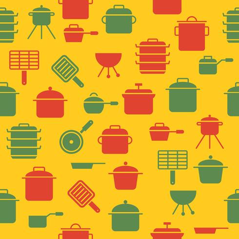 kitchen utensil such as pot sauce pan seamless pattern for wallpaper or wrapping paper vector