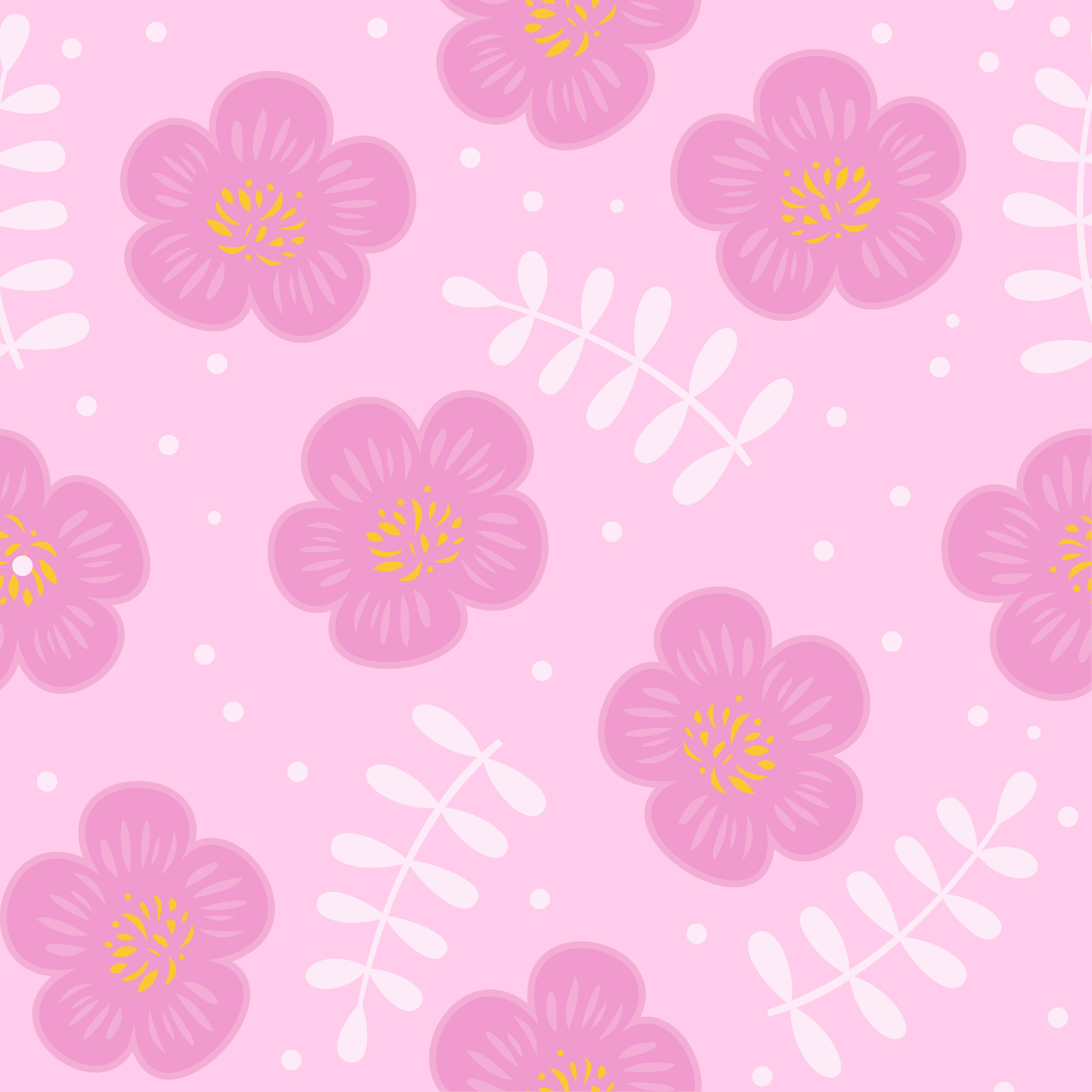 floral seamless pattern, flat design for use as background, wrapping