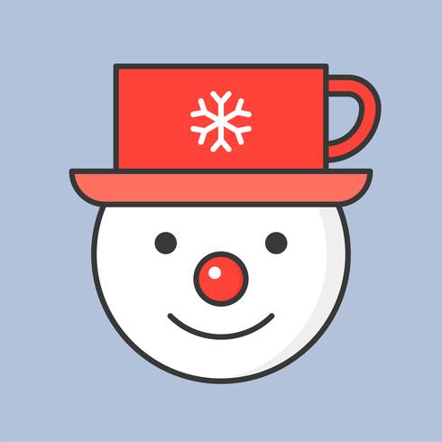 muñeco de nieve, icono de contorno lleno de tema de Navidad vector