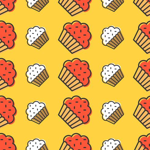 Colorful cute Cupcake seamless pattern for wrapping paper gift vector