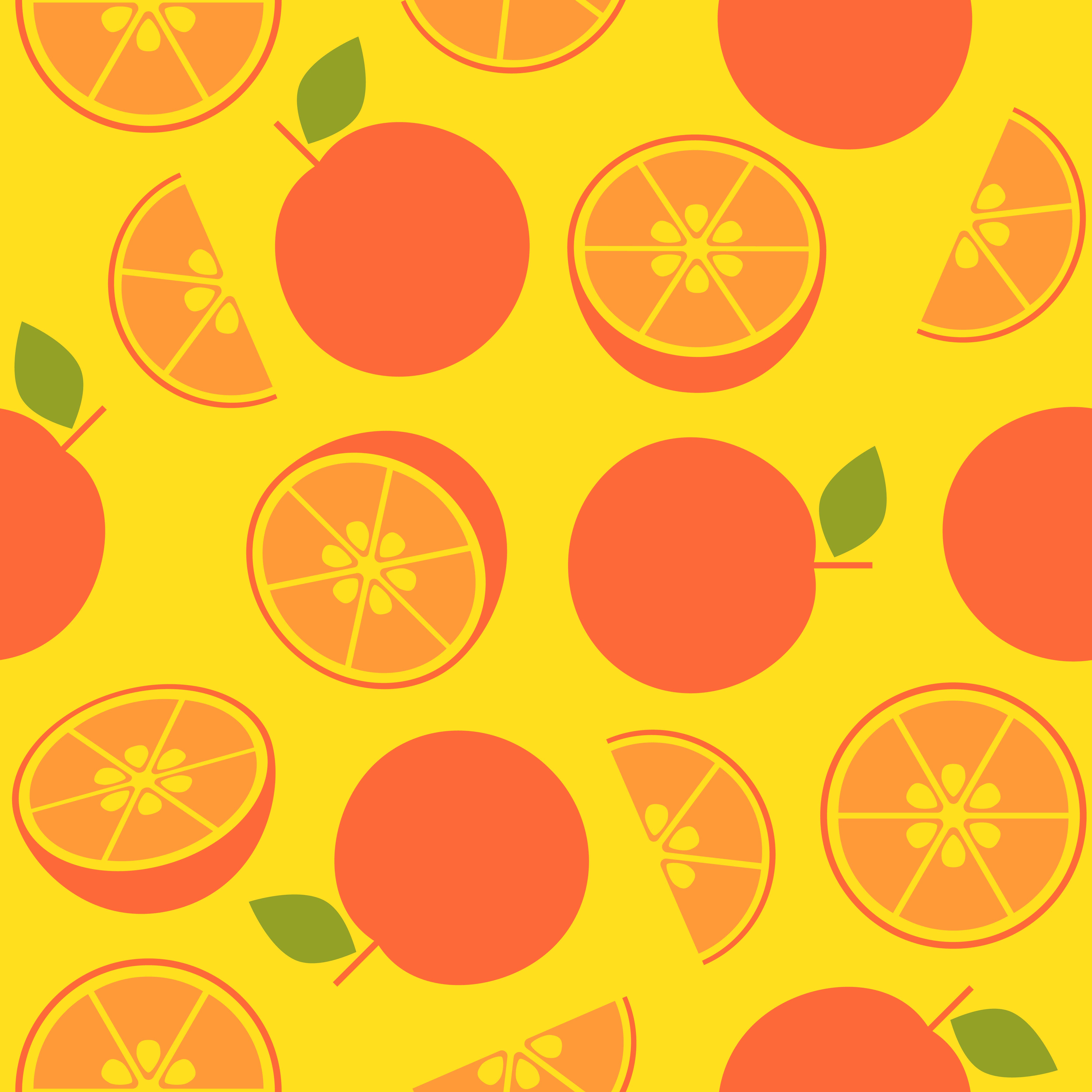 orange retro style, seamless pattern for wallpaper or wrapping paper